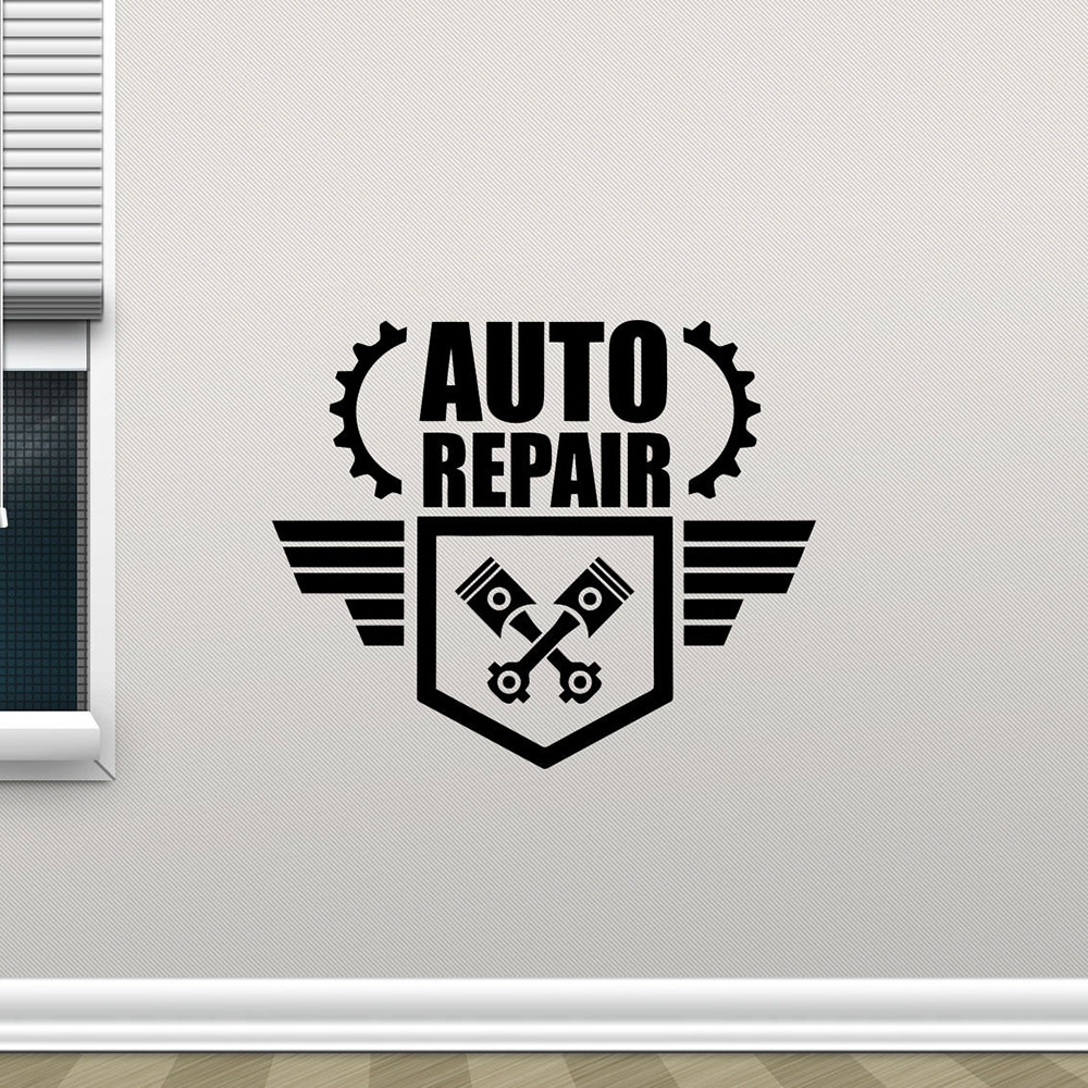 Auto Repair Shop Logo - Naprawa samochodów naklejki ścienne kreatywny klucz