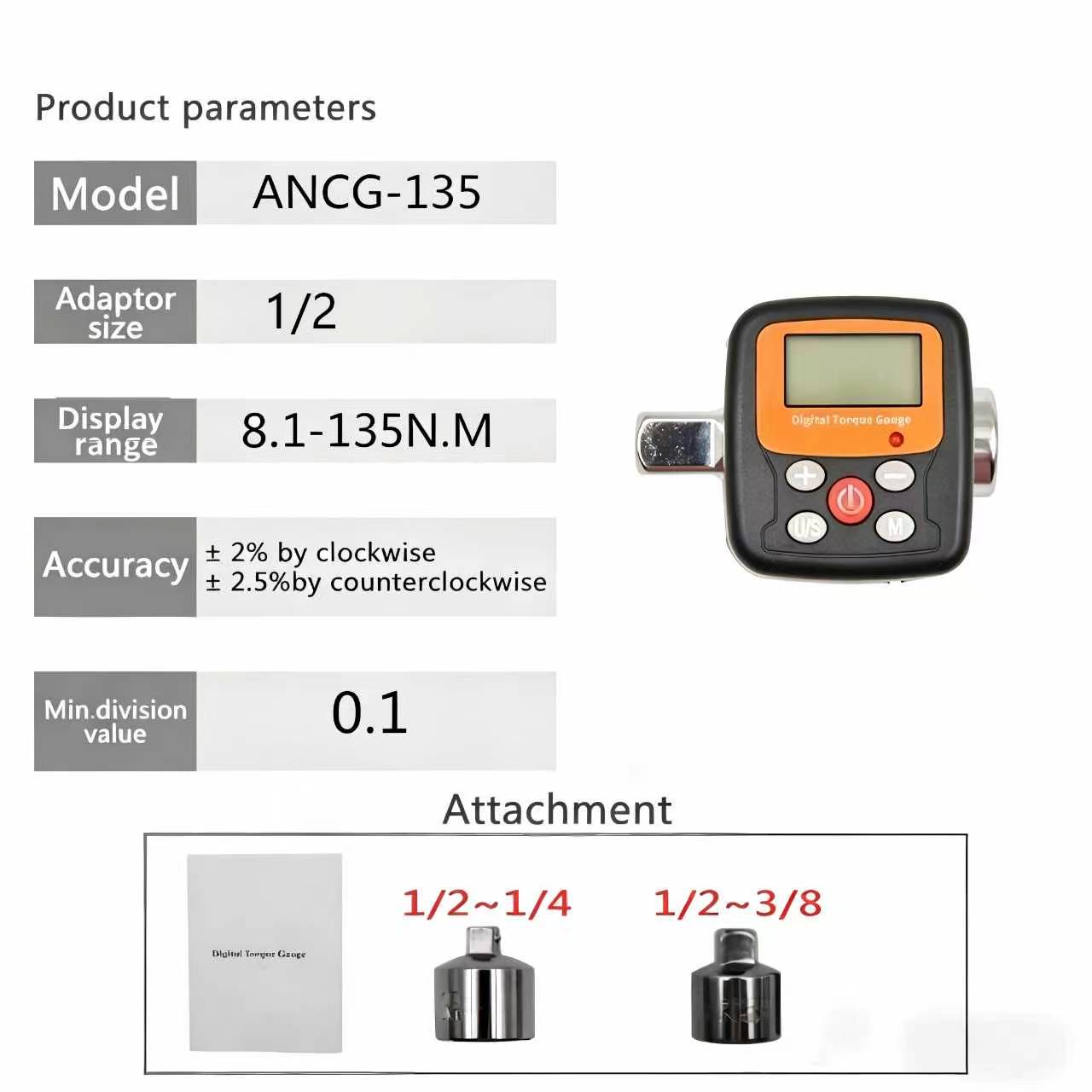 1/4'' 3/8'' 1/2'' Cyfrowy adap – Torque Wrench Digital recenzja i cena