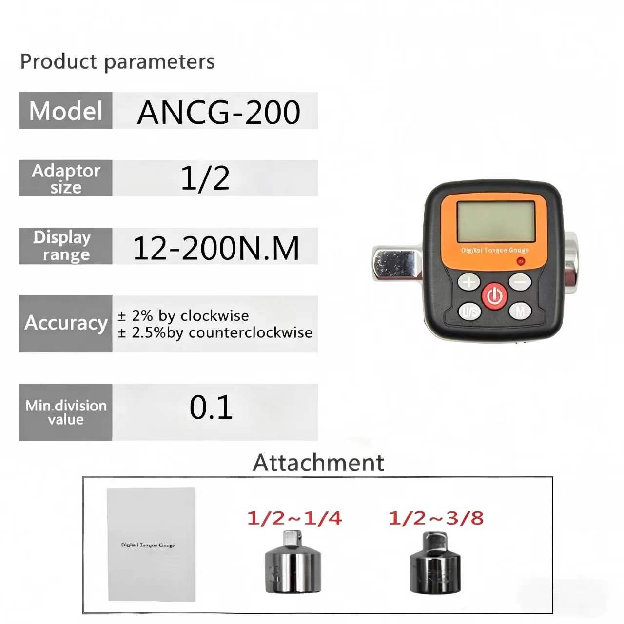 1/4'' 3/8'' 1/2'' Cyfrowy adap – Torque Wrench Digital recenzja i cena
