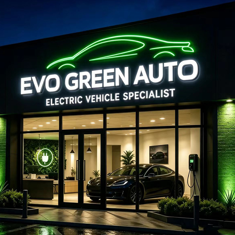 Niestandardowe oświetlone lite – Auto Repair Shop Logo recenzja i cena