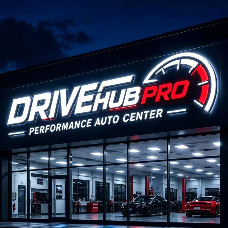 Niestandardowe oświetlone lite – Auto Repair Shop Logo recenzja i cena