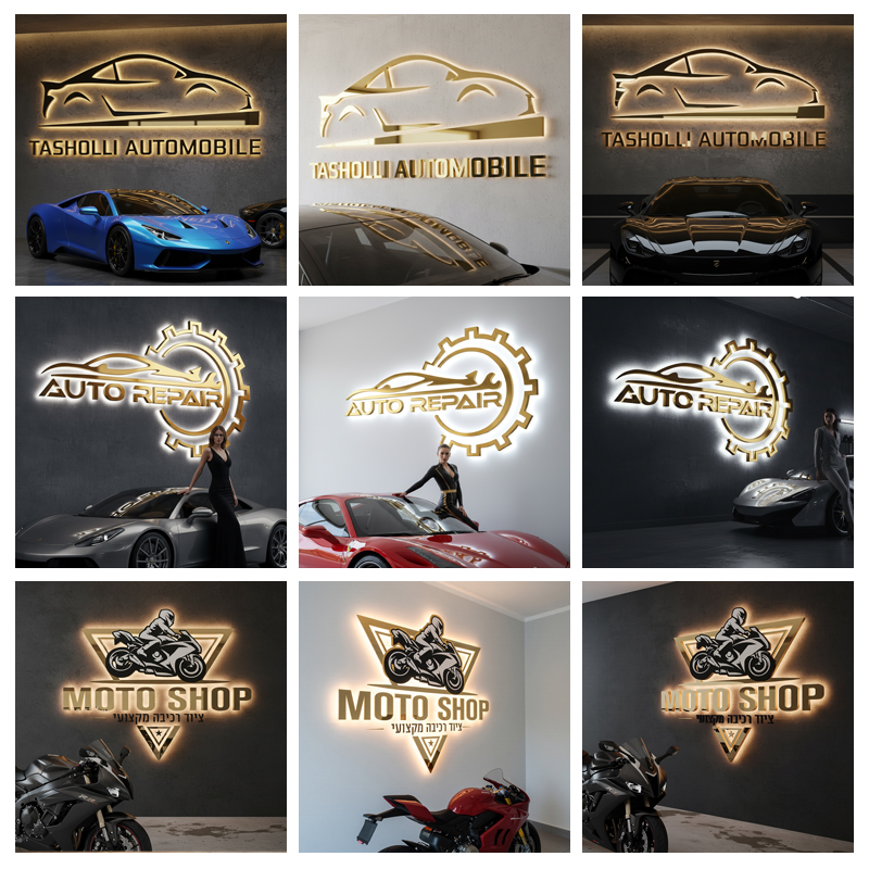 Niestandardowe, podświetlane 3 – Auto Repair Shop Logo recenzja i cena